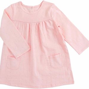 Aden Anais Pink Dress with Silver Metallic Dots